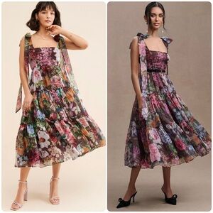 Anthropologie BHLDN x Geisha Designs Isabella Floral Tiered Dress